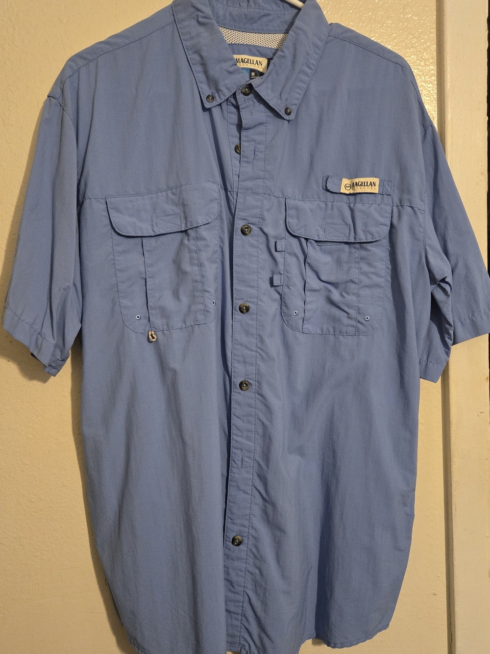Magellan Outdoors Men's Short Sleeve Fishing Shirt - Light Blue